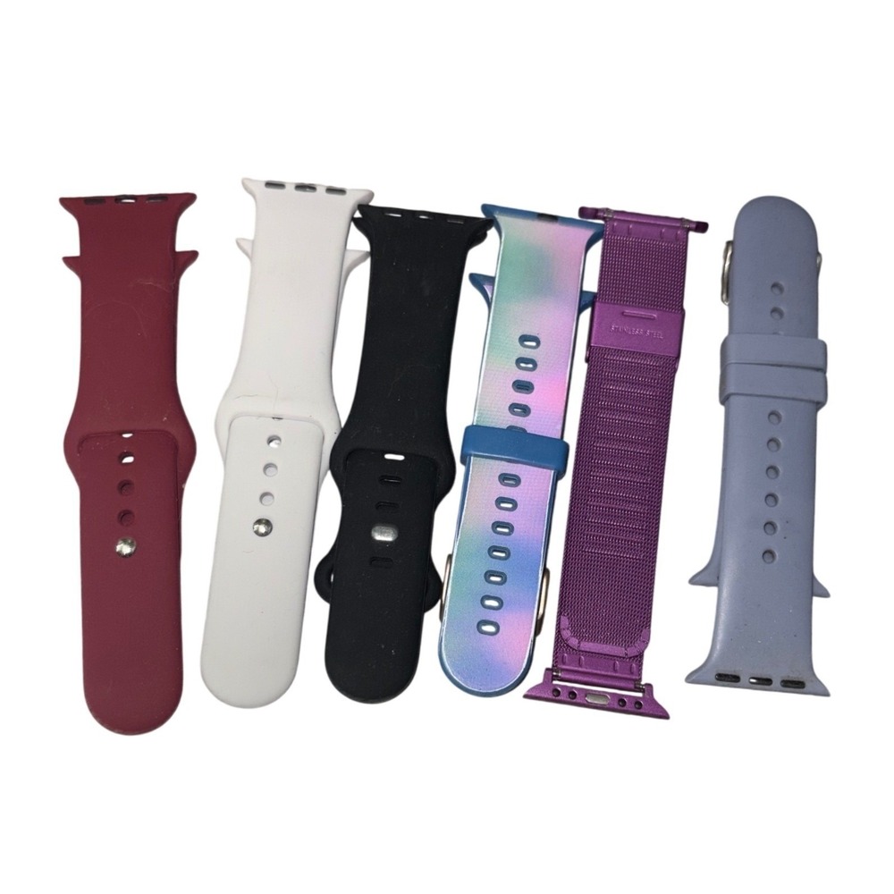 Apple Watch Bands Lot 6 Replacement Straps Silicone Nylon 38mm 40mm 41mm